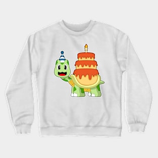 Turtle Birthday Cake Candle Crewneck Sweatshirt